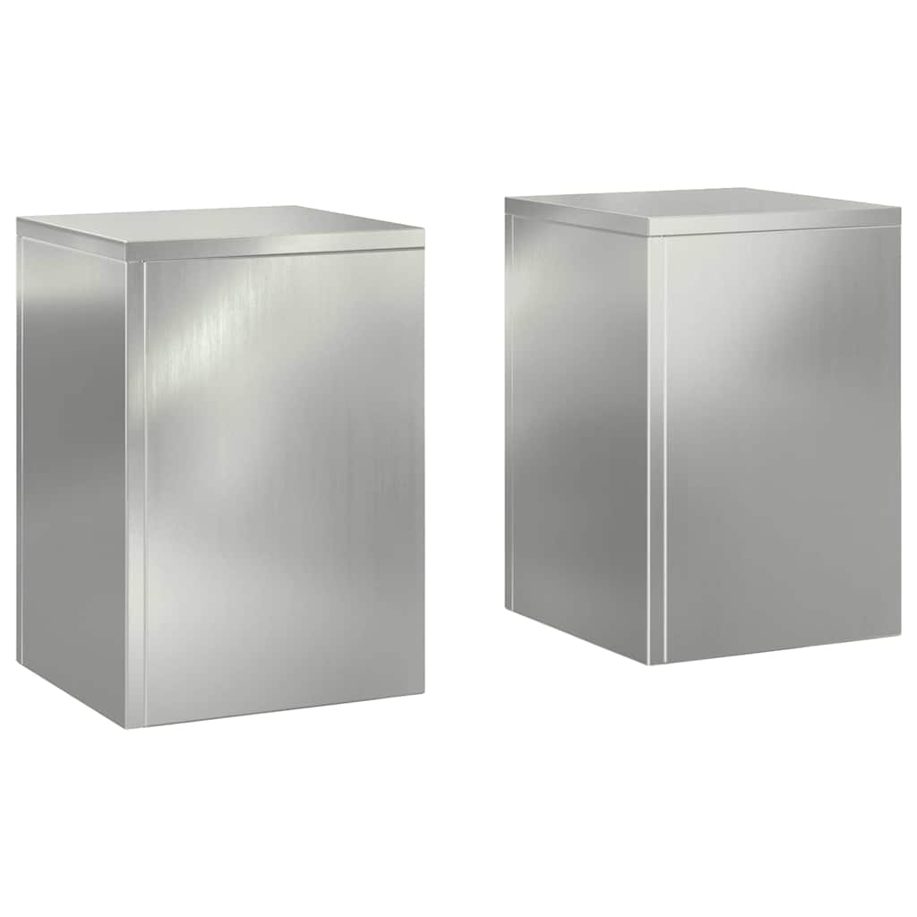 Suportes para plantas 2 pcs Prateado 24 x 24 x 35 cm