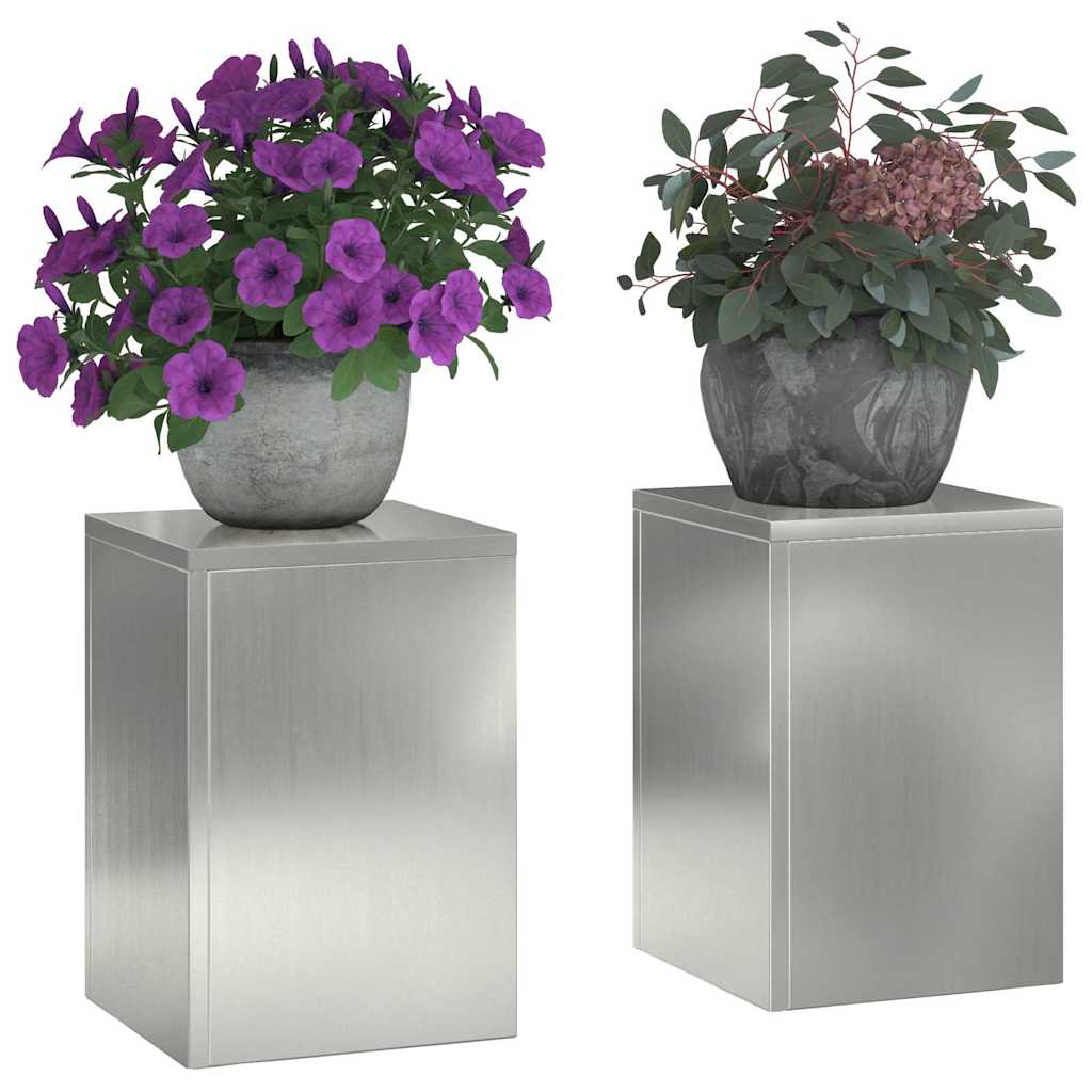 Suportes para plantas 2 pcs Prateado 24 x 24 x 35 cm