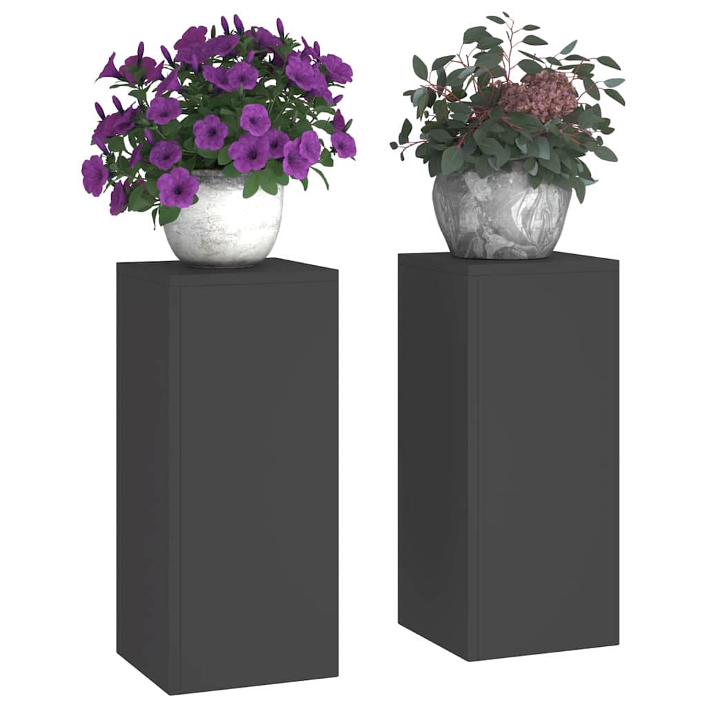 Suportes para plantas 2 pcs Preto 24 x 24 x 55 cm Aço