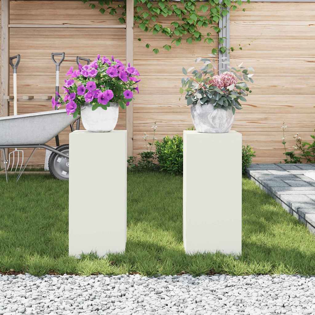 Suportes para plantas 2 pcs Branco 24 x 24 x 55 cm Aço