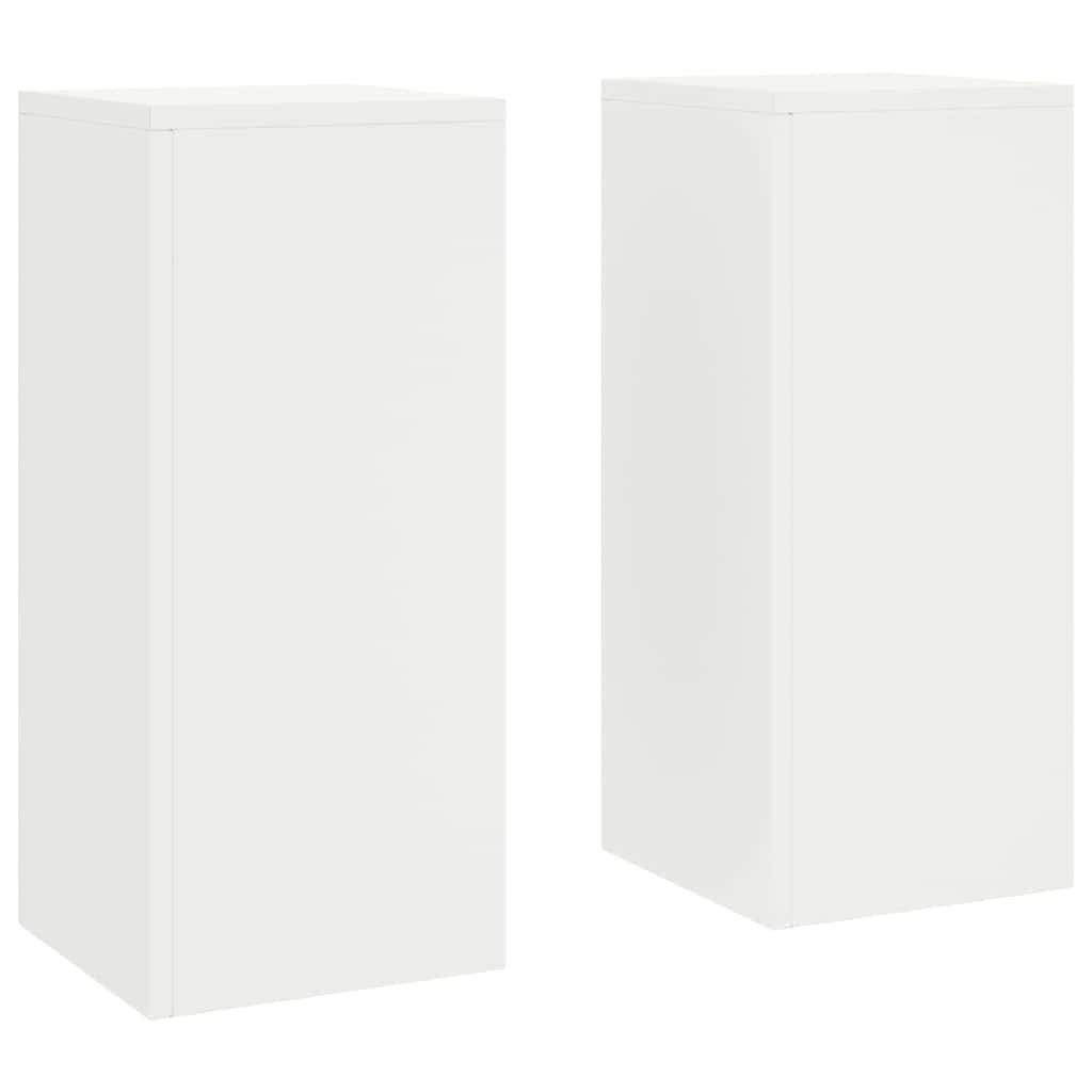 Suportes para plantas 2 pcs Branco 24 x 24 x 55 cm Aço
