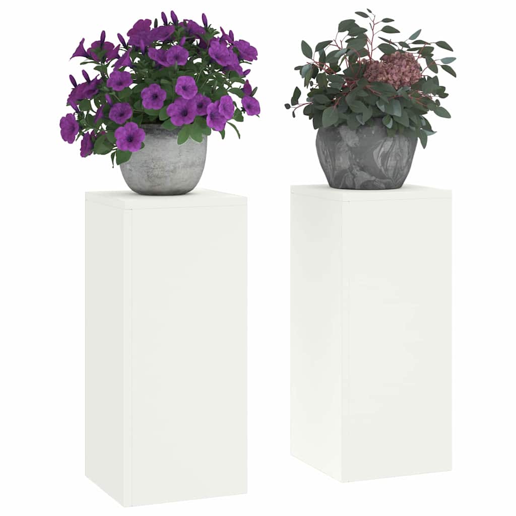 Suportes para plantas 2 pcs Branco 24 x 24 x 55 cm Aço