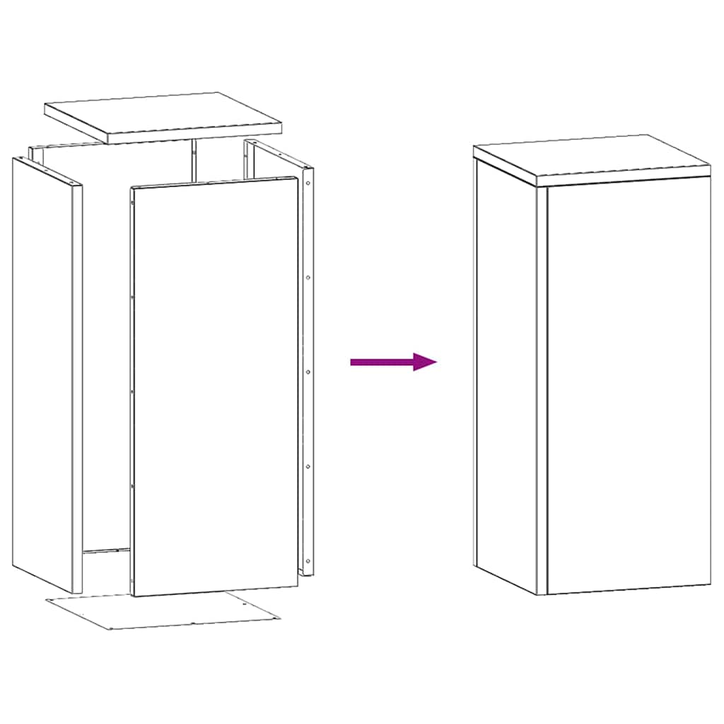Suportes para plantas 2 pcs Antracite 24 x 24 x 55 cm Aço