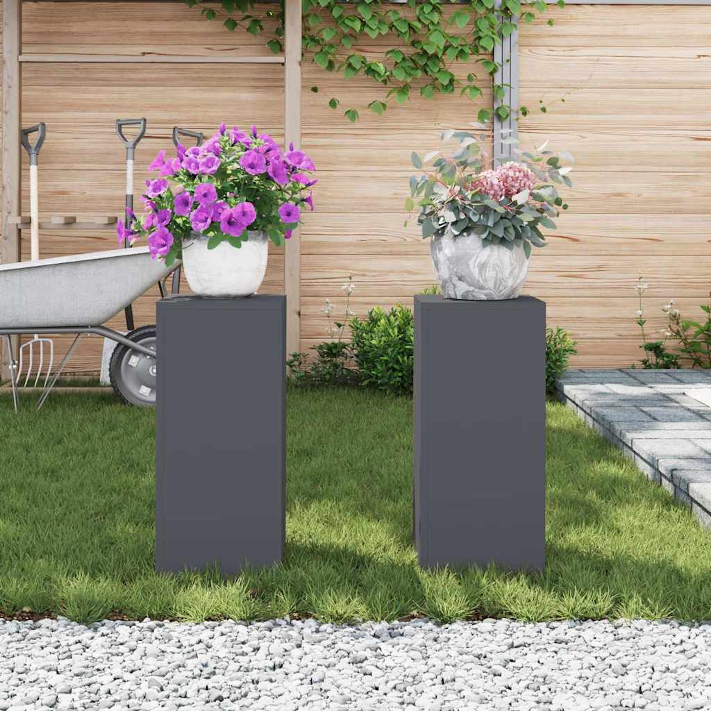 Suportes para plantas 2 pcs Antracite 24 x 24 x 55 cm Aço