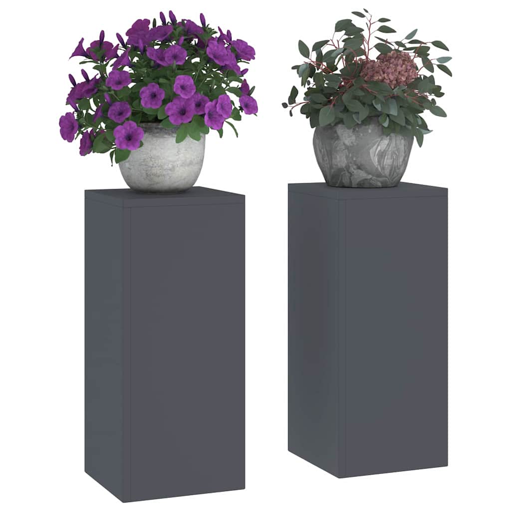 Suportes para plantas 2 pcs Antracite 24 x 24 x 55 cm Aço