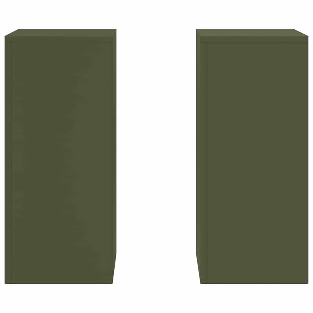 Suportes para plantas 2 pcs Verde-oliva 24 x 24 x 55 cm Aço