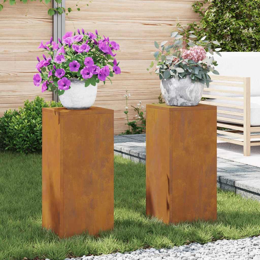 Suportes para plantas 2 pcs Ferro Enferrujado 24 x 24 x 55 cm