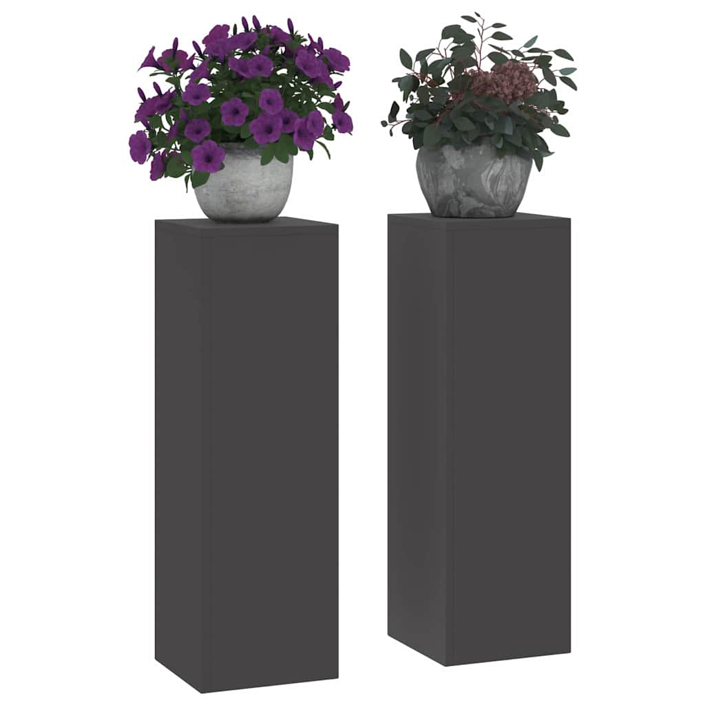 Suportes para plantas 2 pcs Preto 24 x 24 x 75 cm Aço