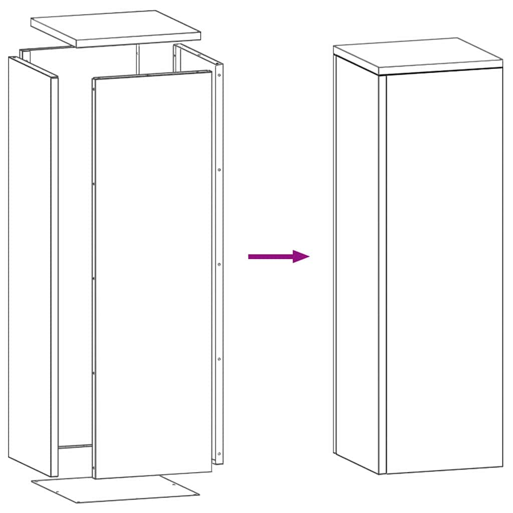 Suportes para plantas 2 pcs Antracite 24 x 24 x 75 cm Aço