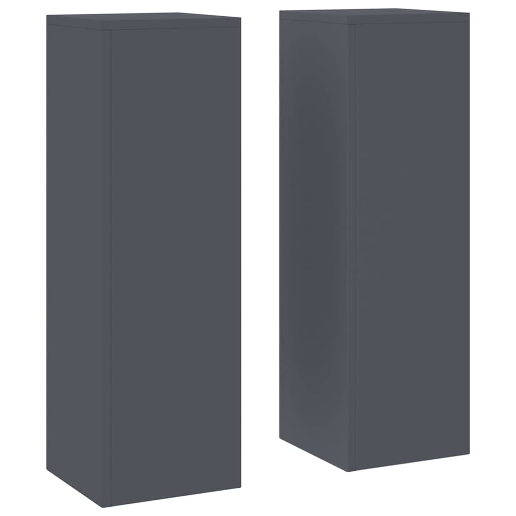 Suportes para plantas 2 pcs Antracite 24 x 24 x 75 cm Aço