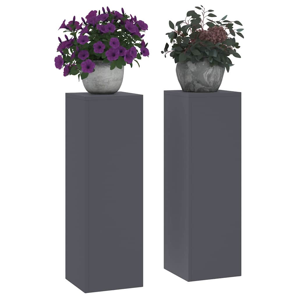 Suportes para plantas 2 pcs Antracite 24 x 24 x 75 cm Aço