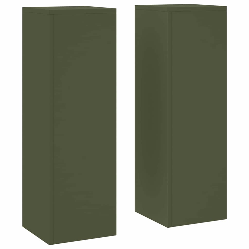 Suportes para plantas 2 pcs Verde-oliva 24 x 24 x 75 cm Aço