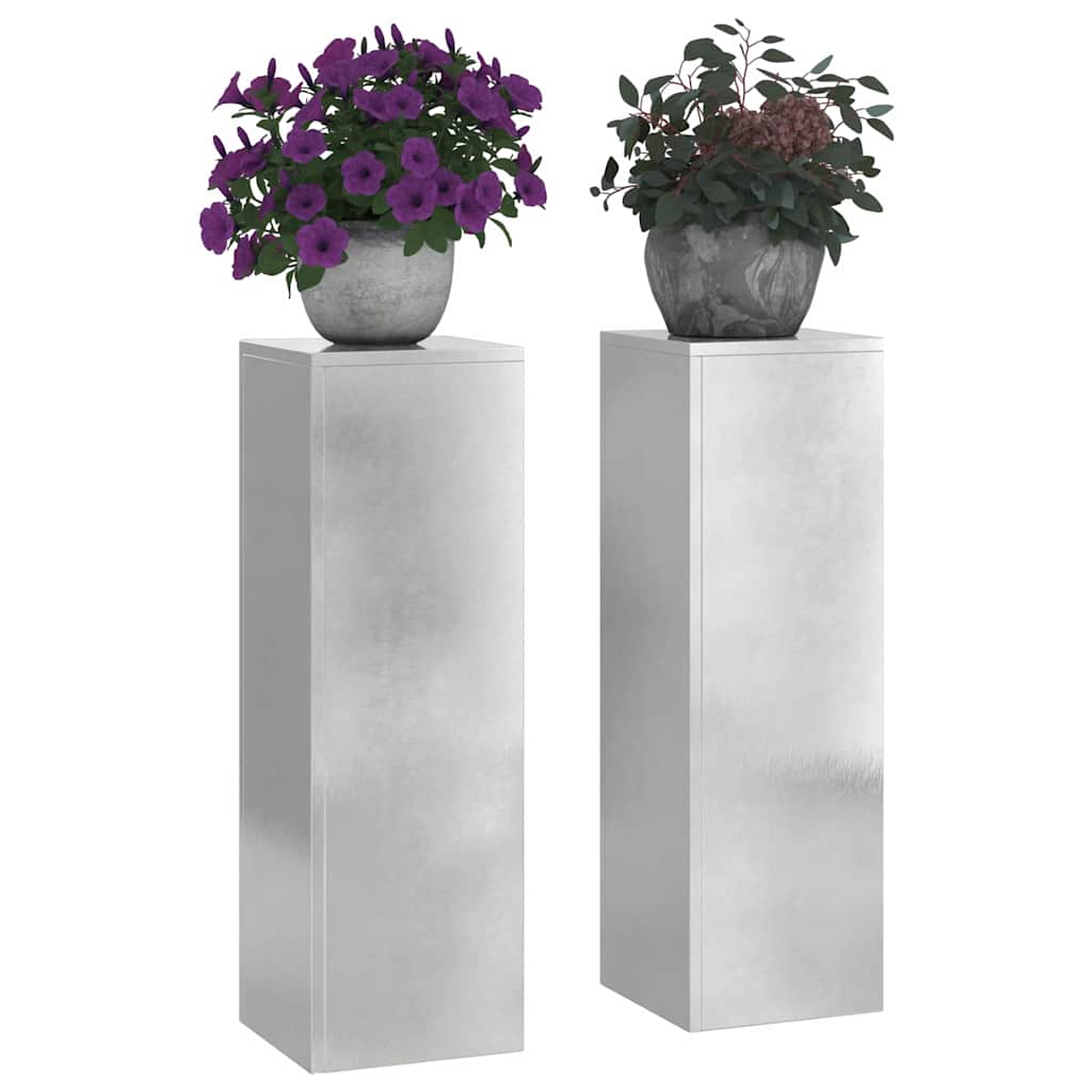 Suportes para plantas 2 pcs Prateado 24 x 24 x 75 cm