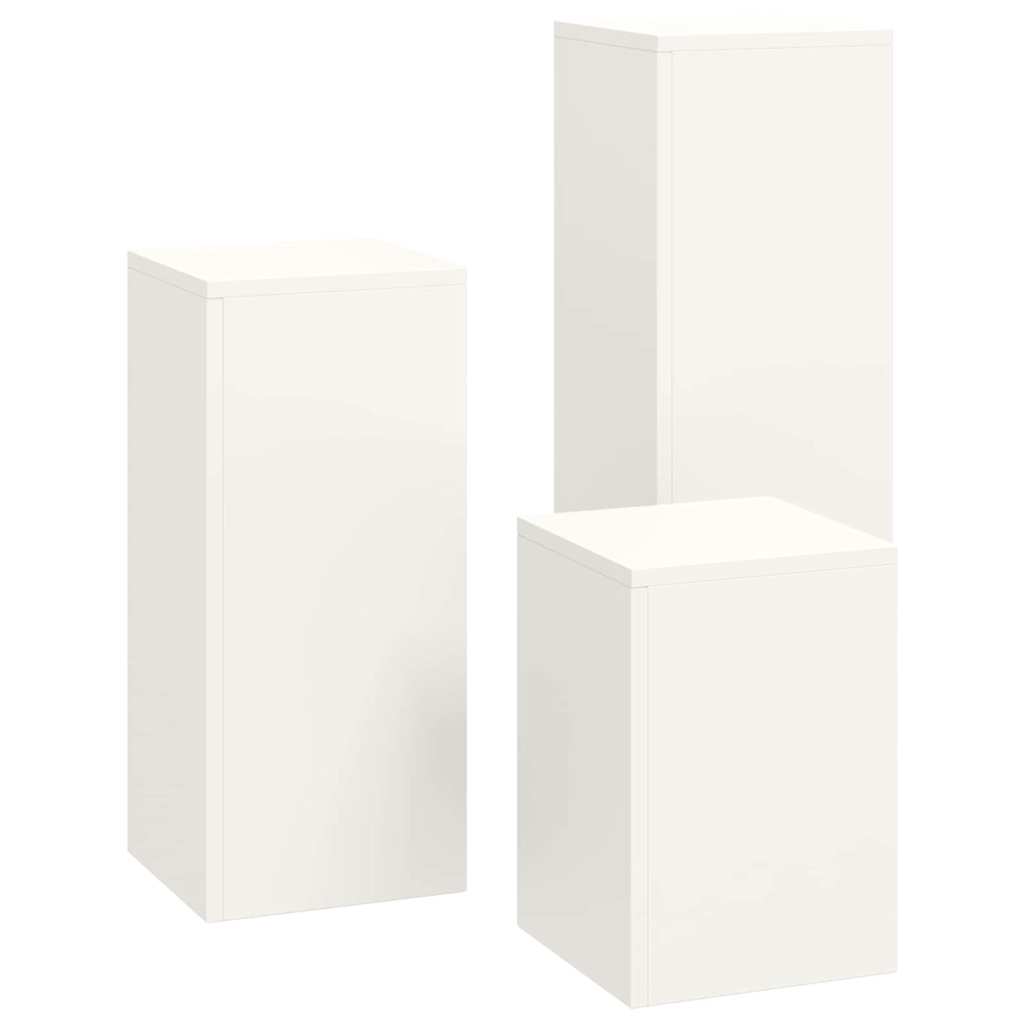 Suportes para plantas 3 pcs Branco 24 x 24 x 75 cm Aço
