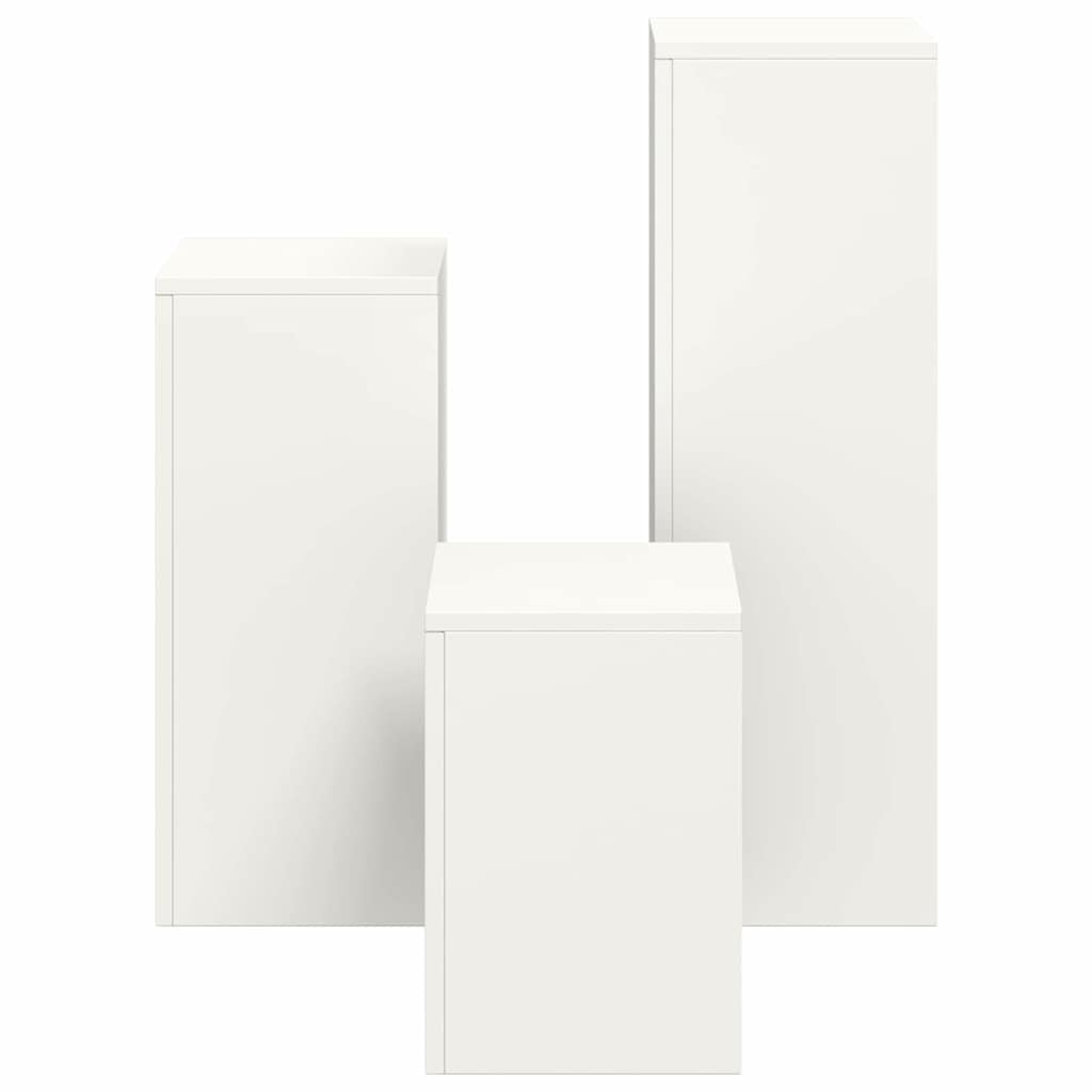 Suportes para plantas 3 pcs Branco 24 x 24 x 75 cm Aço