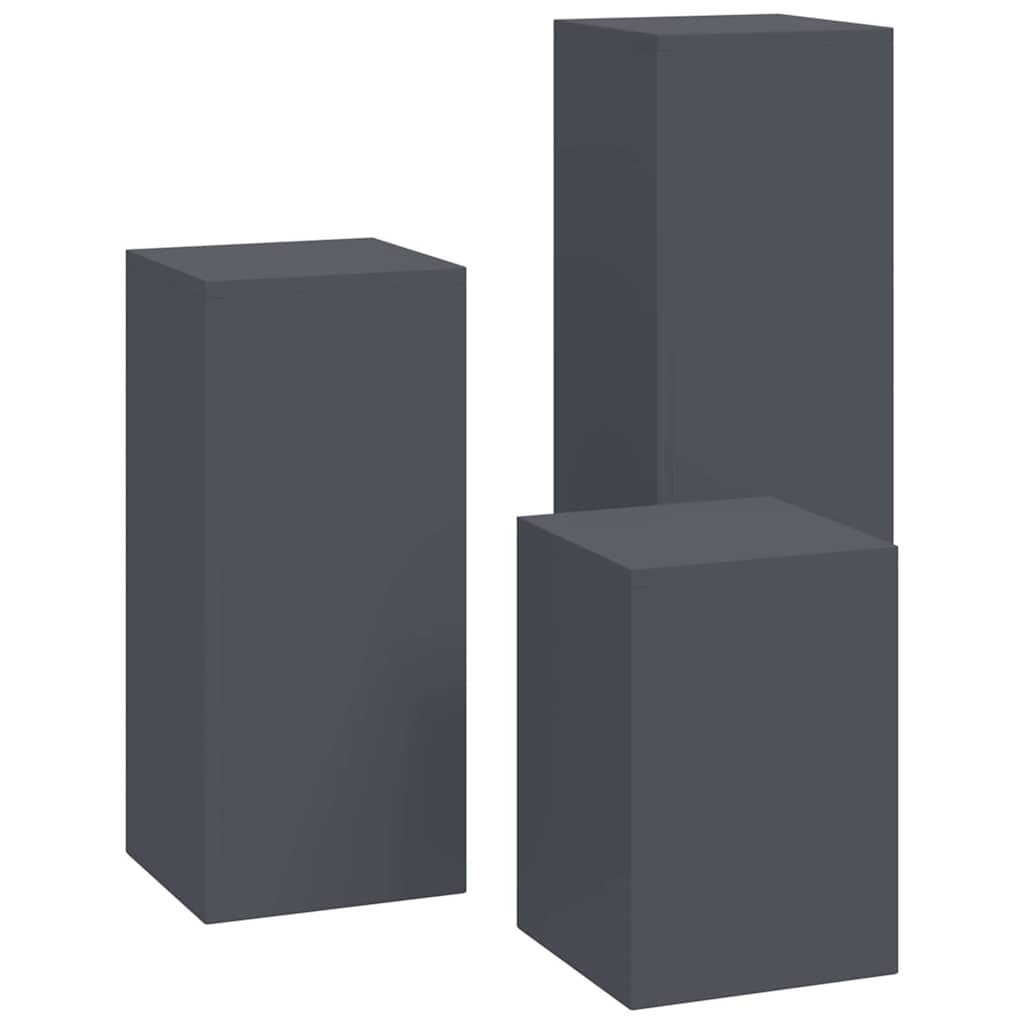 Suportes para plantas 3 pcs Antracite 24 x 24 x 75 cm Aço