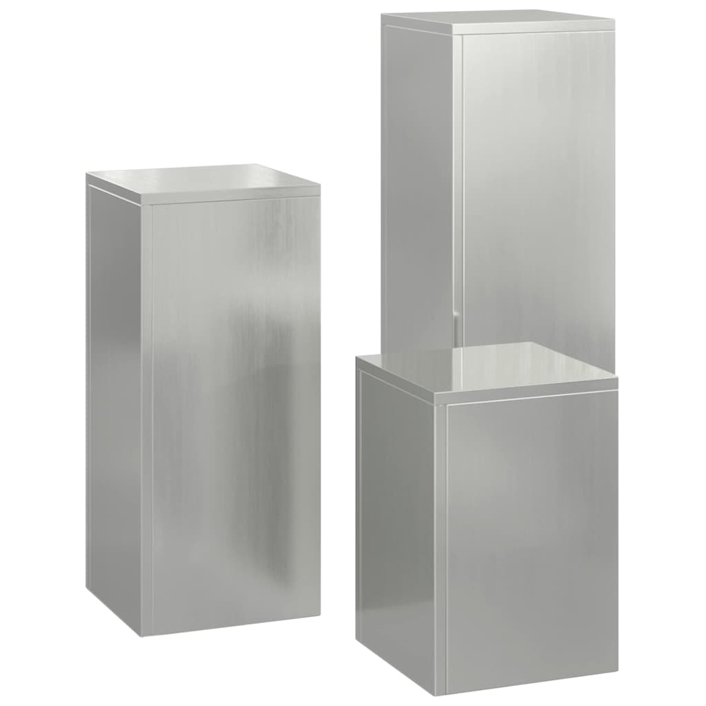 Suportes para plantas 3 pcs Prateado 24 x 24 x 75 cm