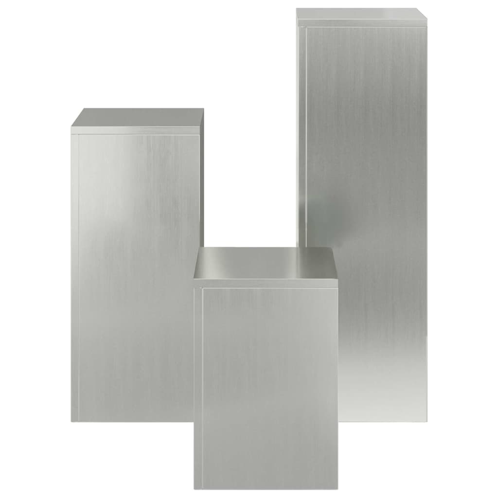 Suportes para plantas 3 pcs Prateado 24 x 24 x 75 cm