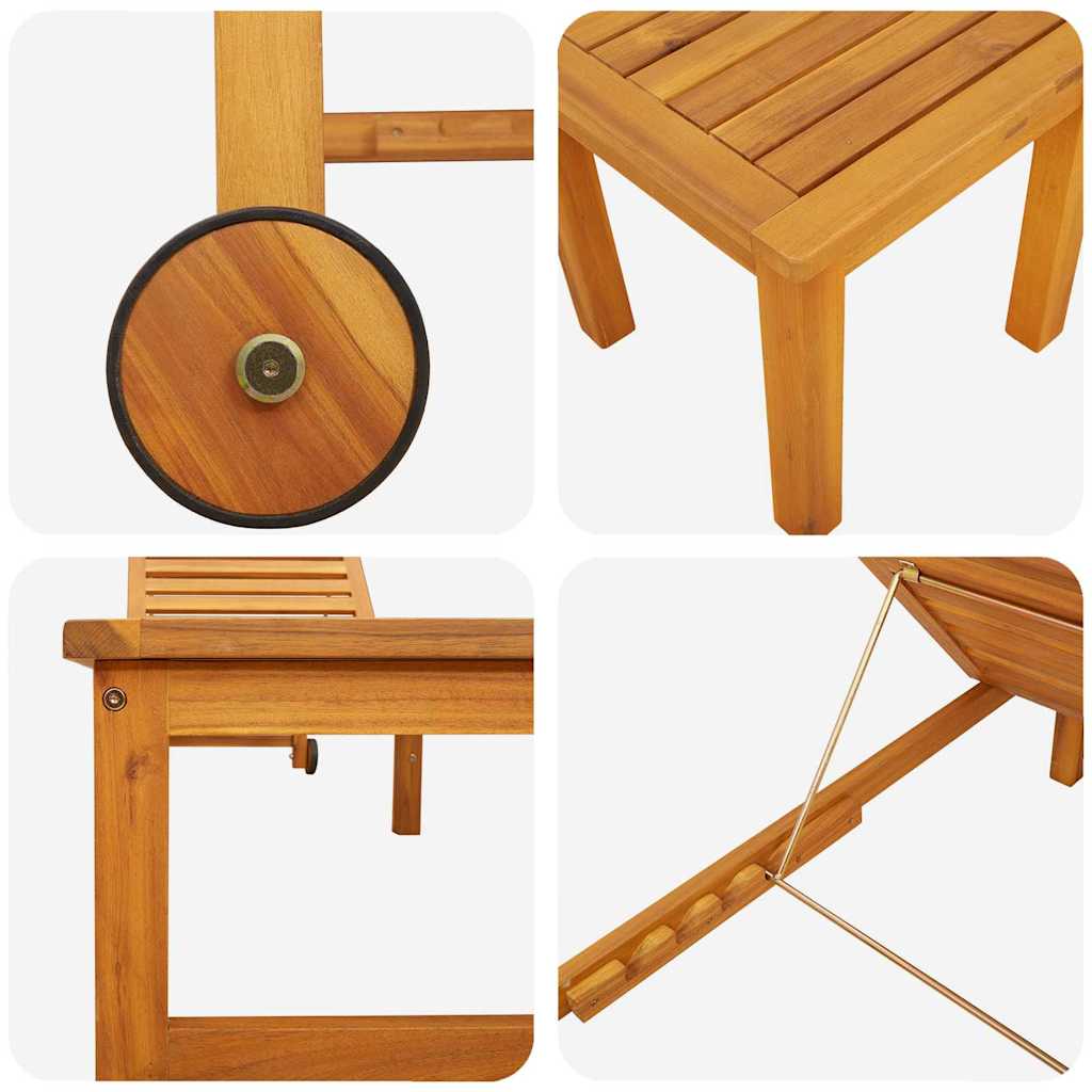 Espreguiçadeira 1-pessoa Castanho 53 x 202 x 89cm