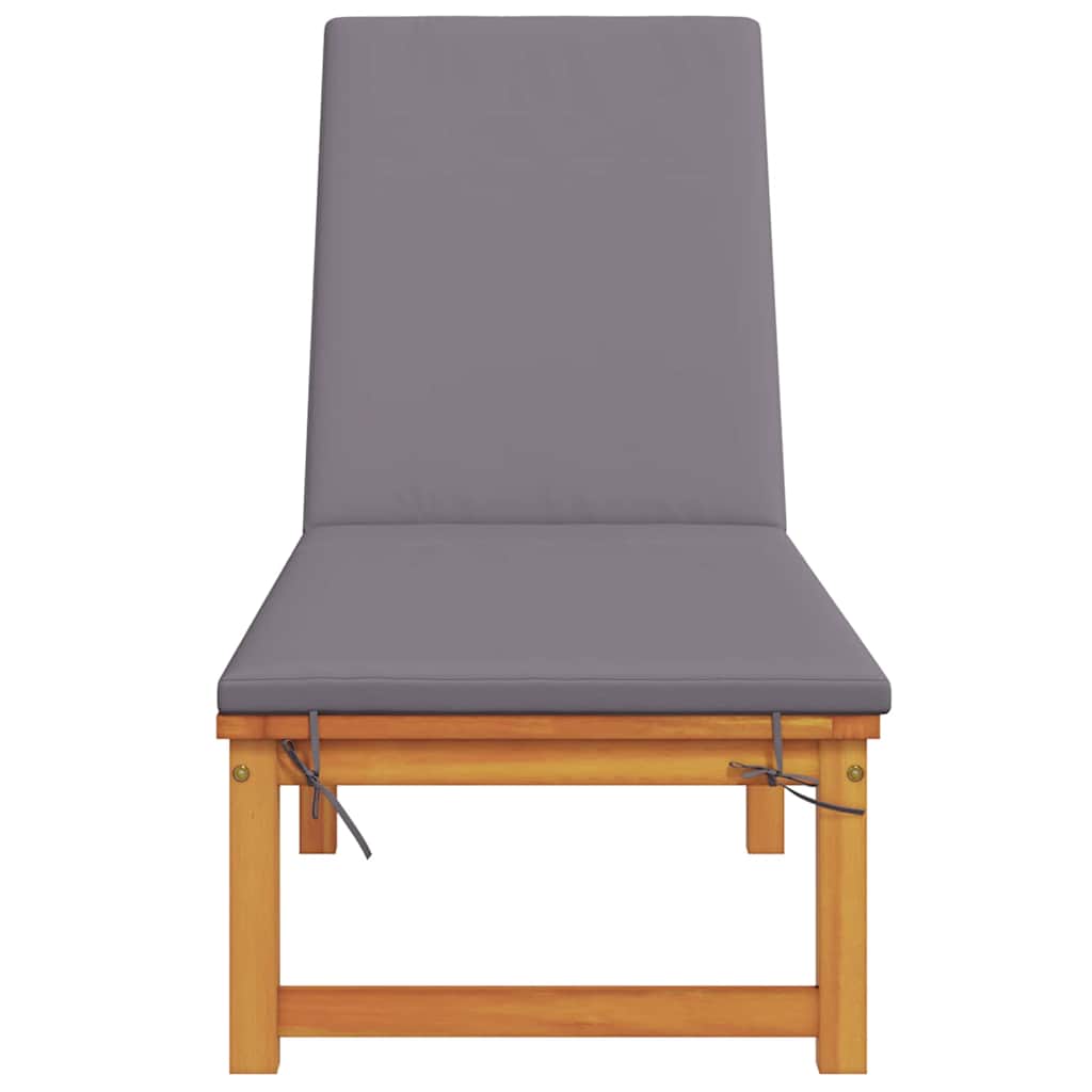 Espreguiçadeira com almofada 1-pessoa Castanho 53 x 202 x 89cm
