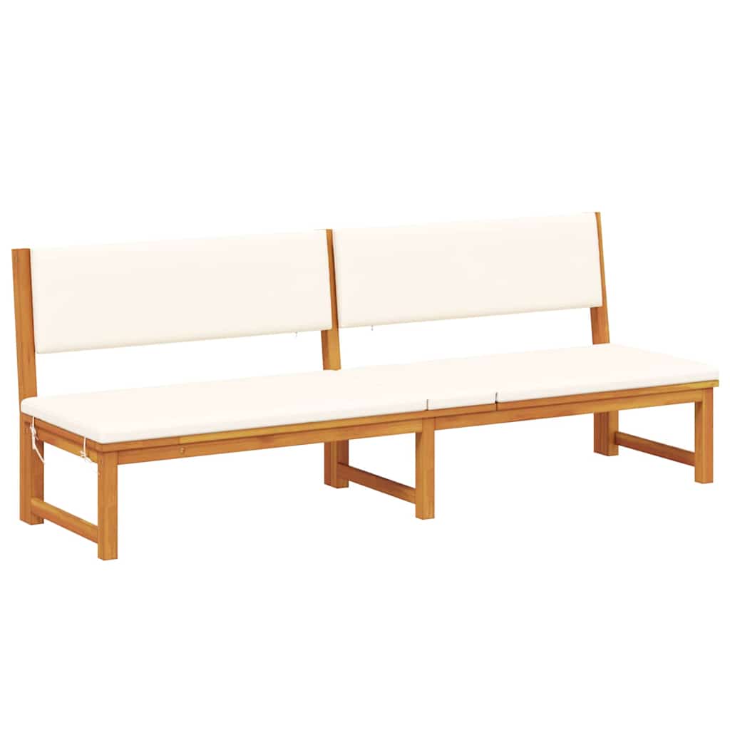 Espreguiçadeira com almofada 1-pessoa Castanho 200 x 57 x 75cm
