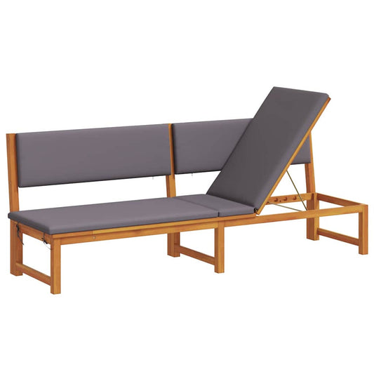 Espreguiçadeira 1-pessoa Castanho 200 x 57 x 75cm
