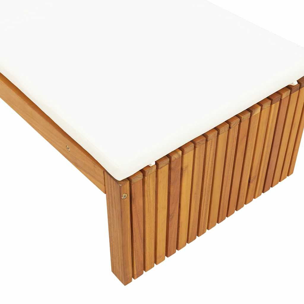 Espreguiçadeira com almofada 1-pessoa Castanho 200 x 55 x 94cm