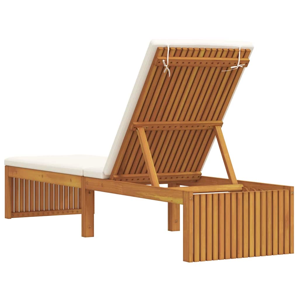 Espreguiçadeira com almofada 1-pessoa Castanho 200 x 55 x 94cm