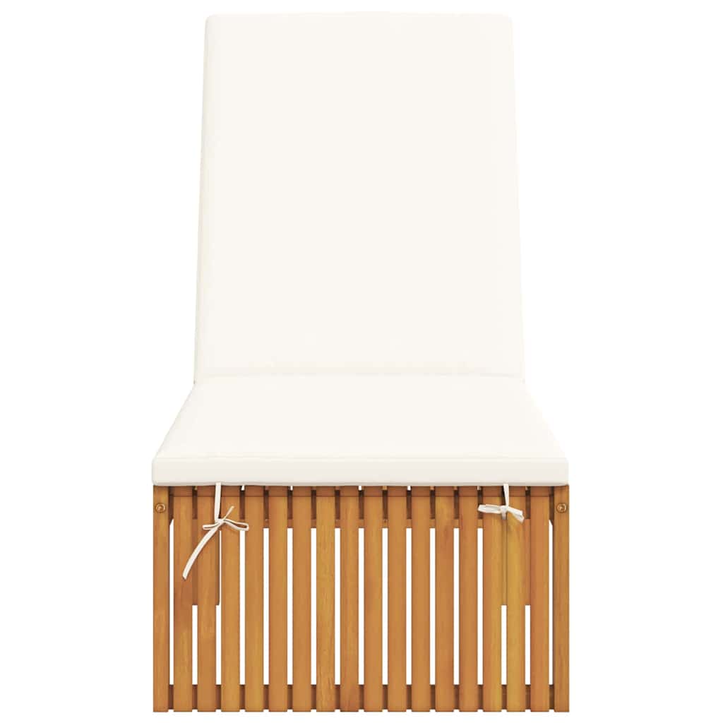 Espreguiçadeira com almofada 1-pessoa Castanho 200 x 55 x 94cm