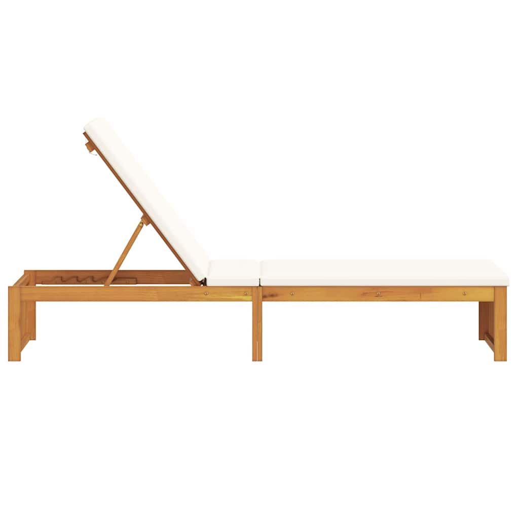 Espreguiçadeira com almofada 1-pessoa Castanho 200 x 55 x 94cm