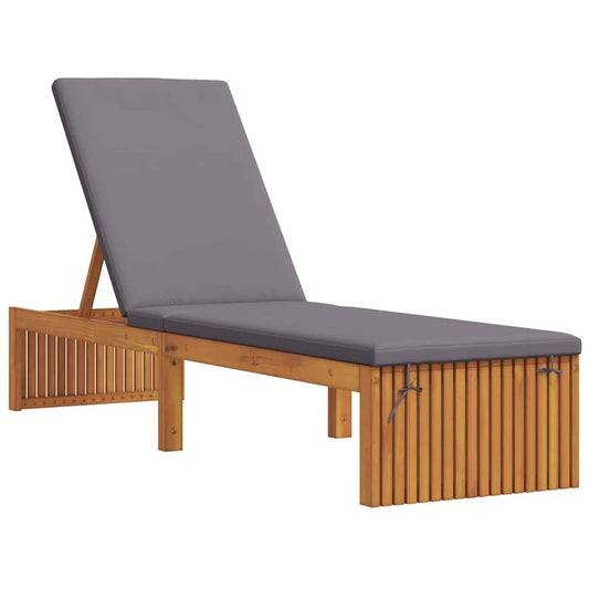 Espreguiçadeira com almofada 1-pessoa Castanho 200 x 55 x 94cm