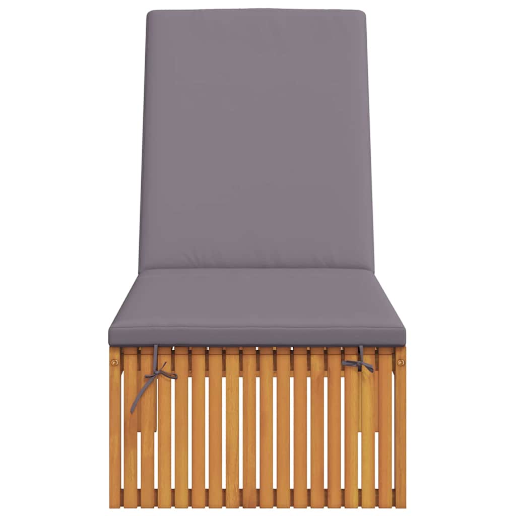 Espreguiçadeira com almofada 1-pessoa Castanho 200 x 55 x 94cm