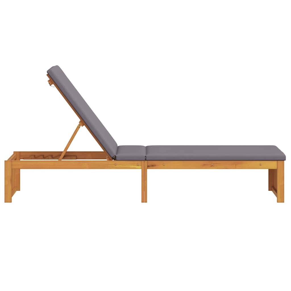 Espreguiçadeira com almofada 1-pessoa Castanho 200 x 55 x 94cm
