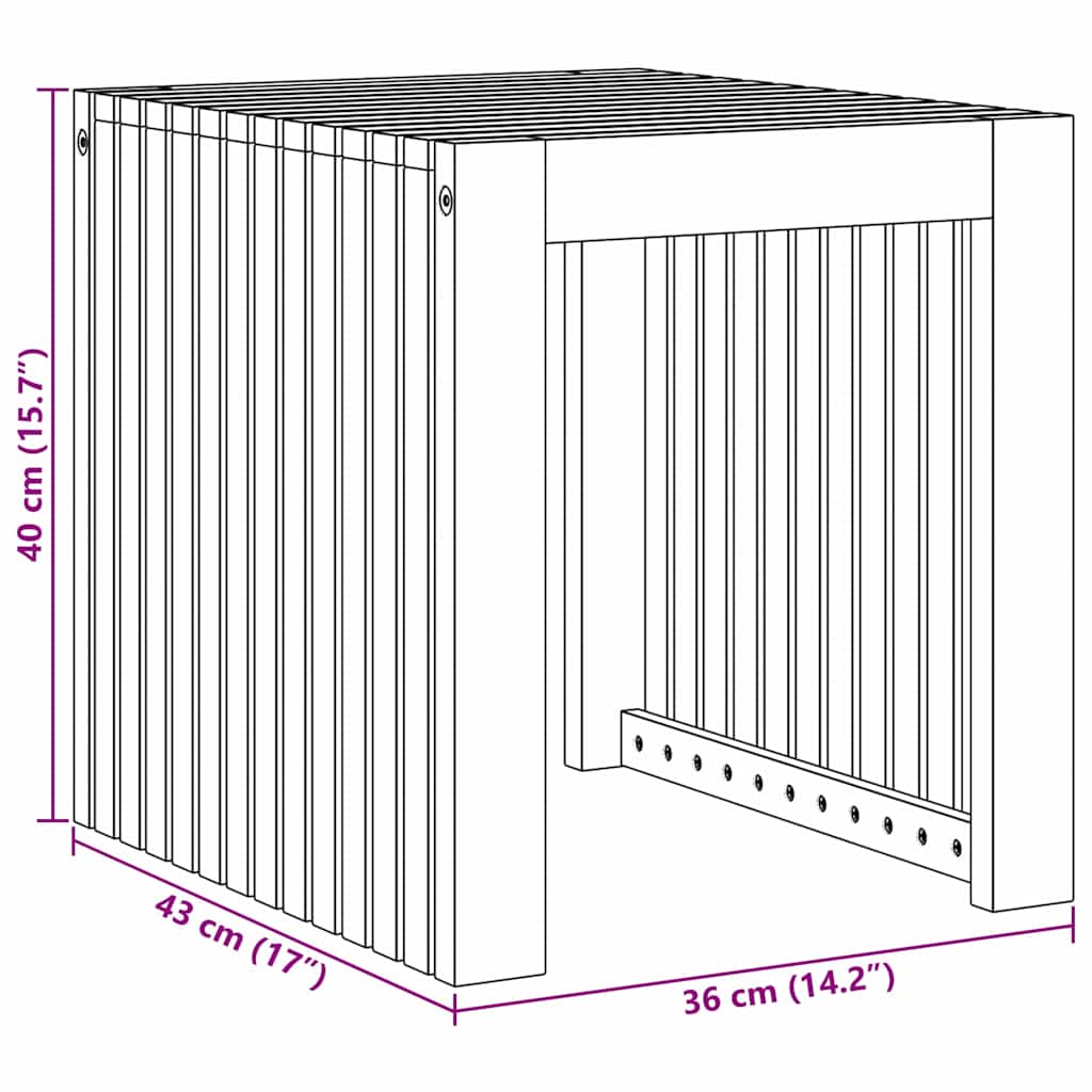 Mesa Lateral Castanho 43 x 36 x 40 cm Madeira de Teca Sólida