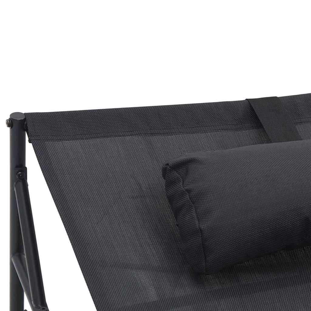 Cama de Sol Antracite 200 x 74 x 73 cm Textileno e Aço