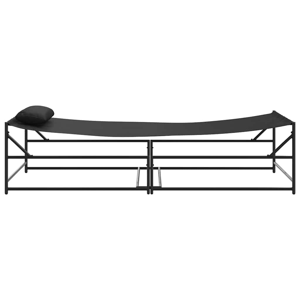 Cama de Sol Antracite 200 x 74 x 73 cm Textileno e Aço