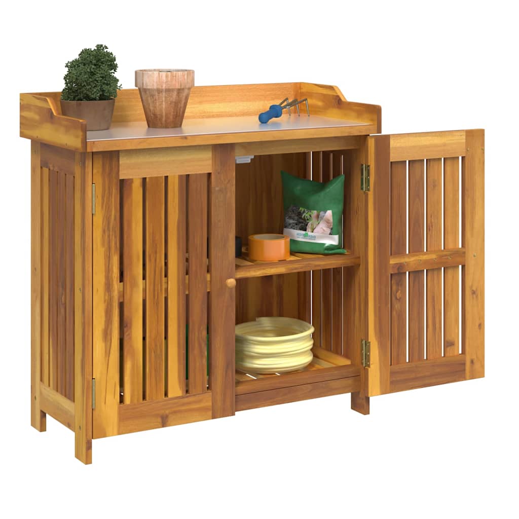 Armário de Jardim com armazenamento Castanho 78 x 36.5 x 78cm