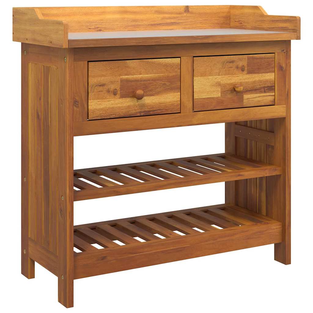 Armário de Jardim com gaveta Castanho 78 x 36.5 x 78cm