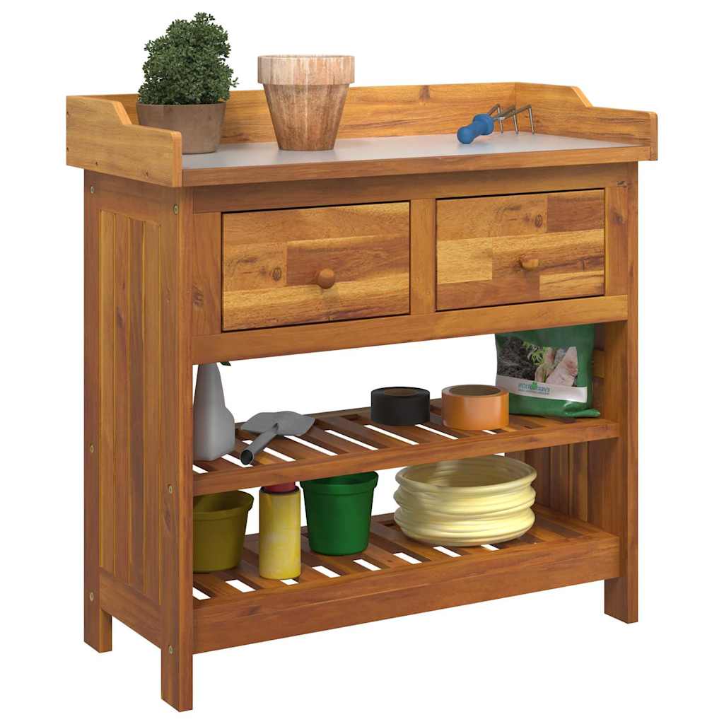 Armário de Jardim com gaveta Castanho 78 x 36.5 x 78cm
