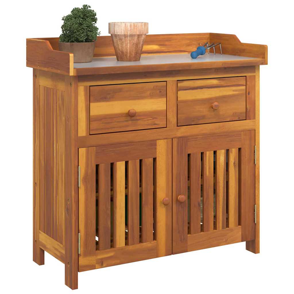 Armário de Jardim com gaveta Castanho 78 x 36.5 x 78cm