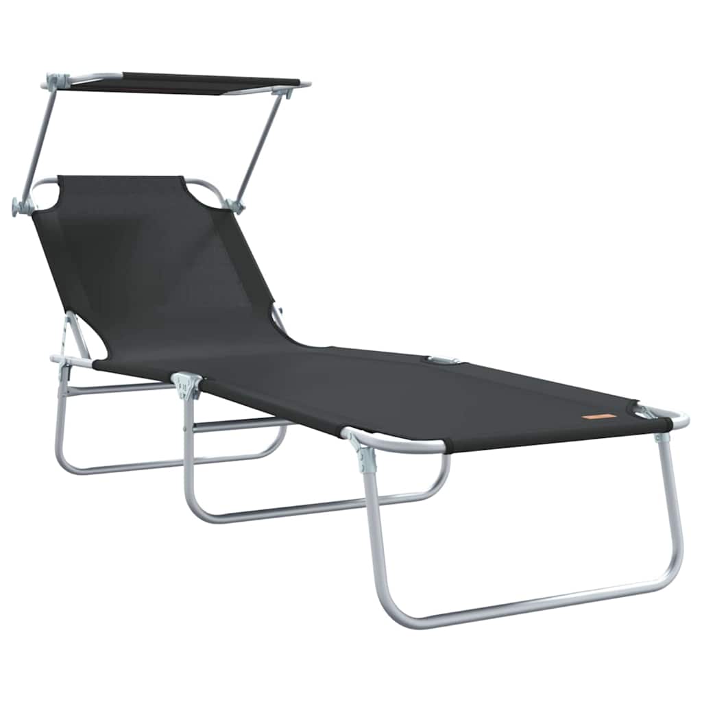 Espreguiçadeira 2-pessoa 2 pcs Preto 58 x 188 x 77cm tecido