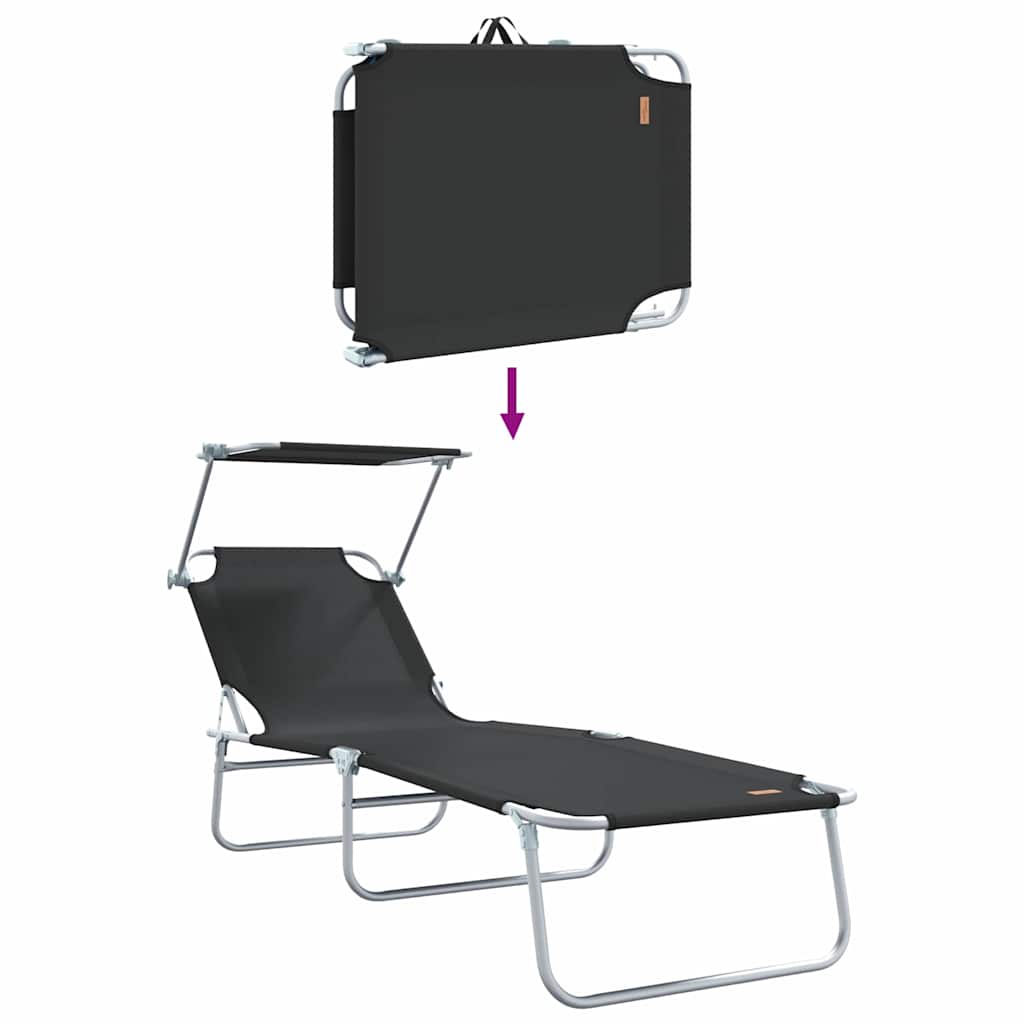 Espreguiçadeira 2-pessoa 2 pcs Preto 58 x 188 x 77cm tecido