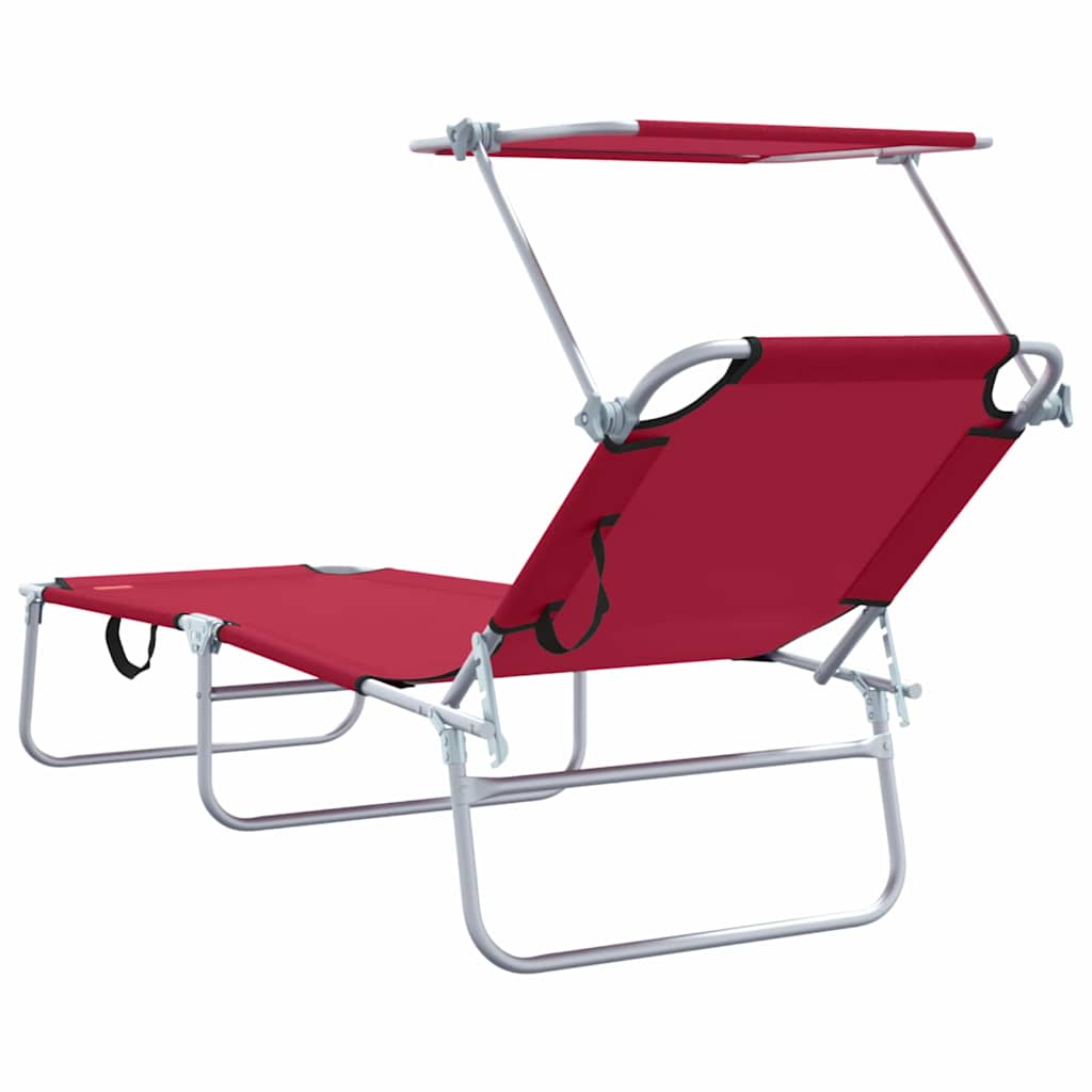 Espreguiçadeira 2-pessoa 2 pcs Vermelho 58 x 188 x 77cm tecido