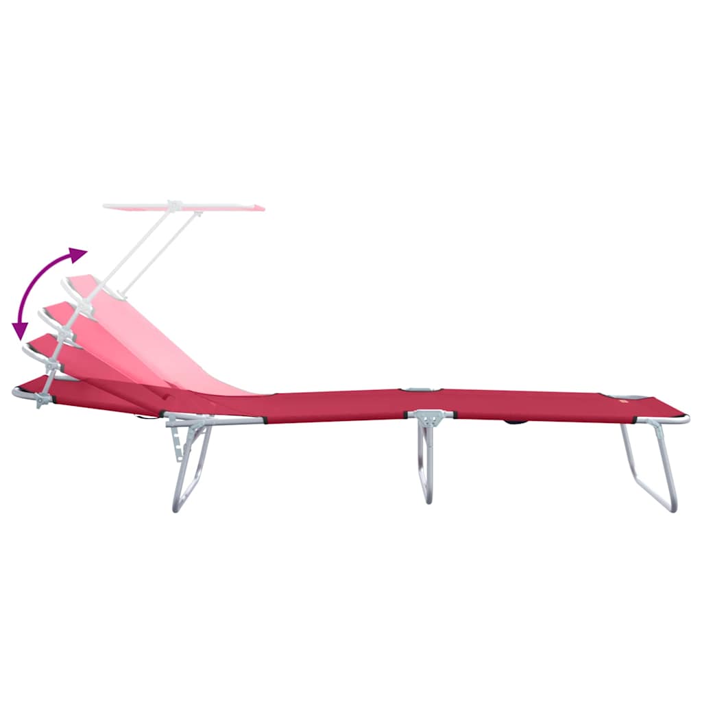 Espreguiçadeira 2-pessoa 2 pcs Vermelho 58 x 188 x 77cm tecido