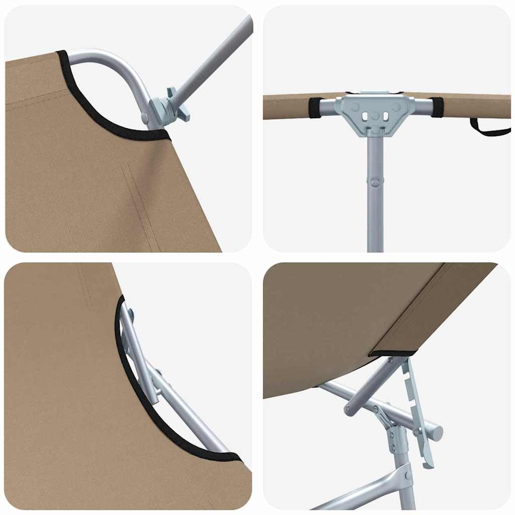 Espreguiçadeira 2 pcs Cinzento-acastanhado 58 x 188 x 77cm