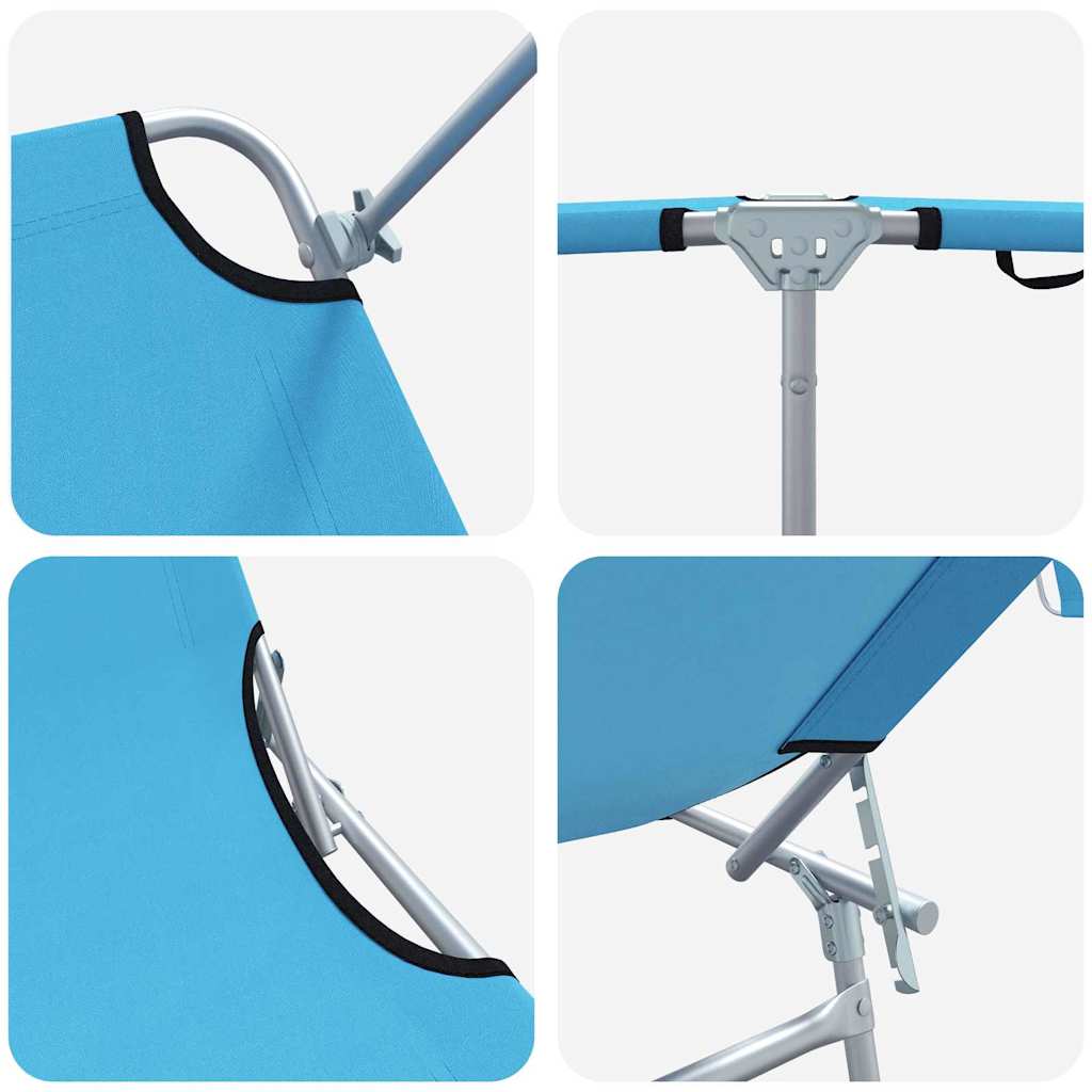 Espreguiçadeira 2-pessoa 2 pcs Azul 58 x 188 x 77cm tecido