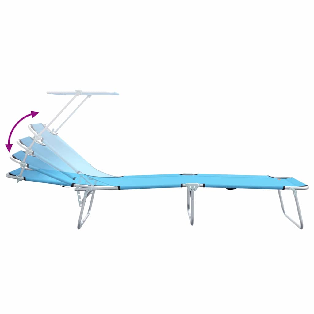 Espreguiçadeira 2-pessoa 2 pcs Azul 58 x 188 x 77cm tecido