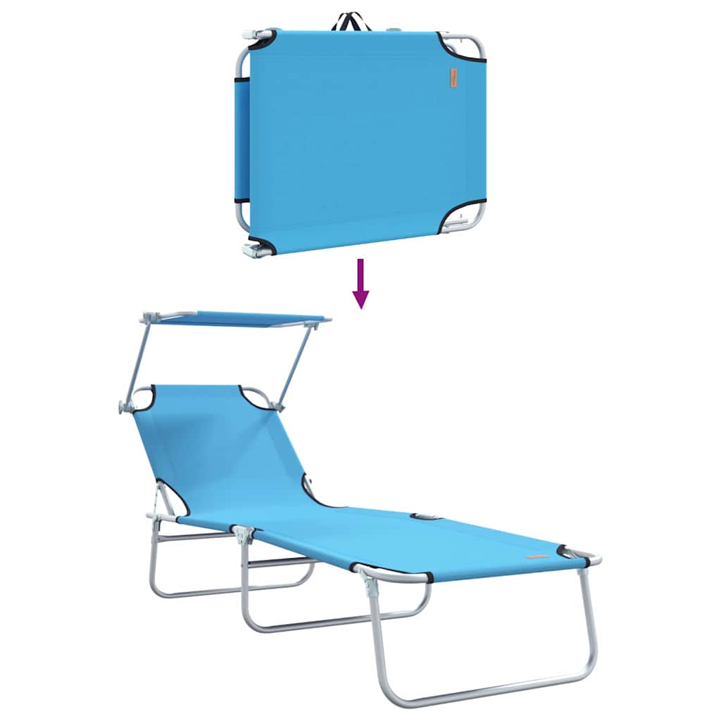 Espreguiçadeira 2-pessoa 2 pcs Azul 58 x 188 x 77cm tecido
