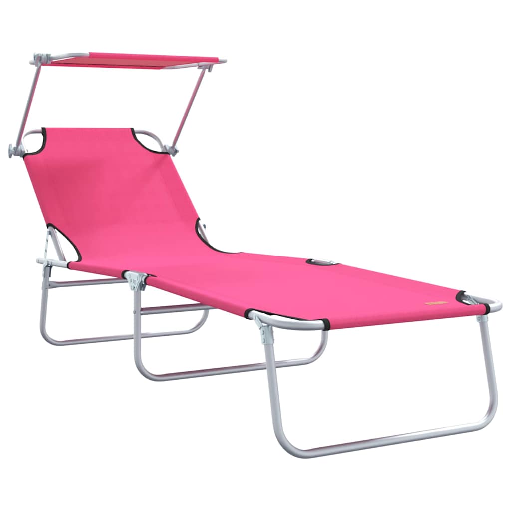 Espreguiçadeira 2-pessoa 2 pcs Rosa 58 x 188 x 77cm tecido