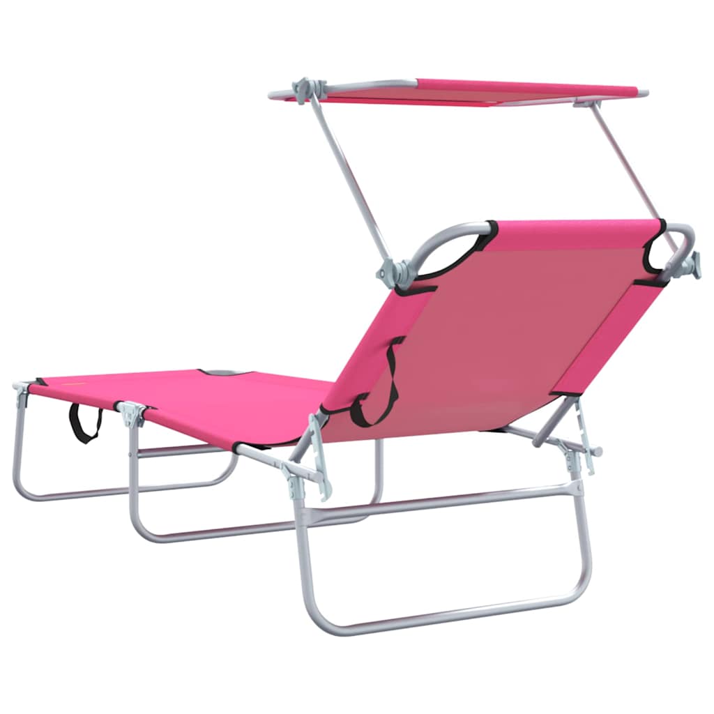Espreguiçadeira 2-pessoa 2 pcs Rosa 58 x 188 x 77cm tecido